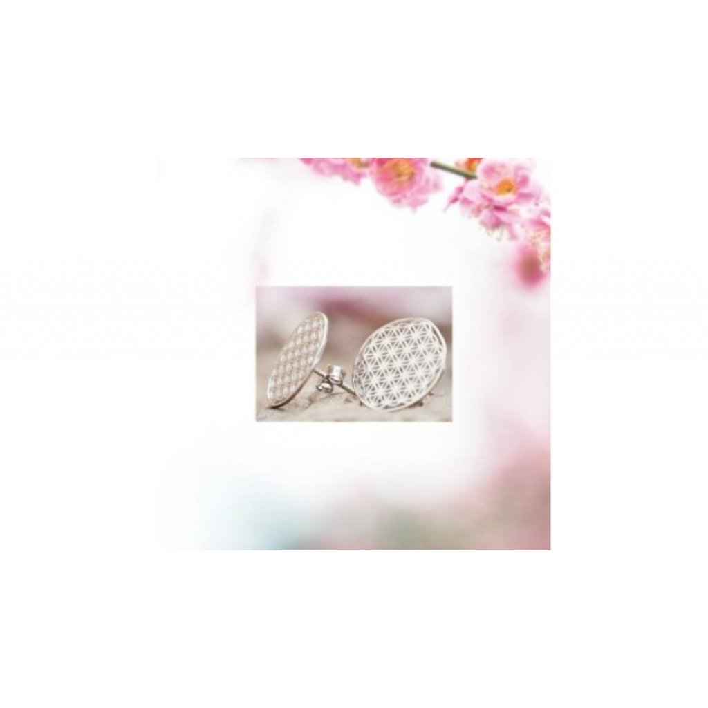 Élet virága fülbevaló - ezüst